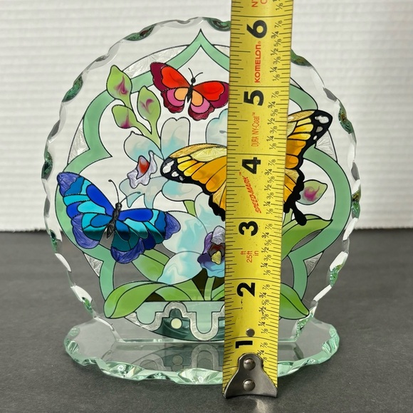 Butterflies - hand painted art glass - tea light holder-Joan Baker - Picture 7 of 9